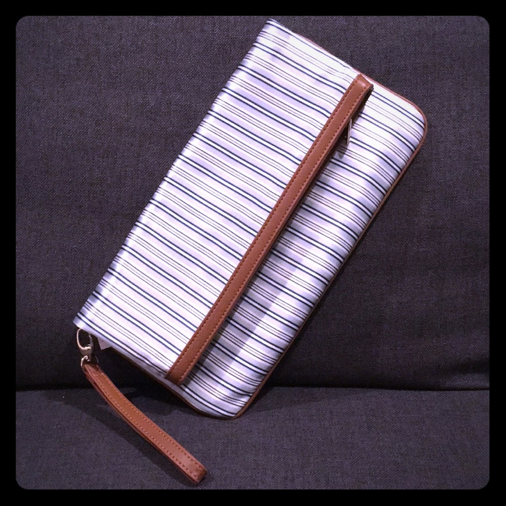 Brand new striped clutch